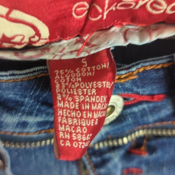 Vintage ECKORED Jeans with Embroidered Patchwork Rhinoceros Juniors 5 - Picture 9 of 16